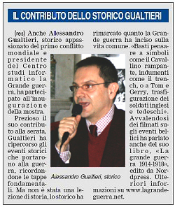 Lo storico Alessandro Gualtieri - Leggi l'articolo de Il Giornale di Carate dell'11 novembre 2008