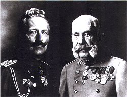 I Kaiser Guglielmo II e Francesco Giuseppe, principali artefici della Prima Guerra Mondiale