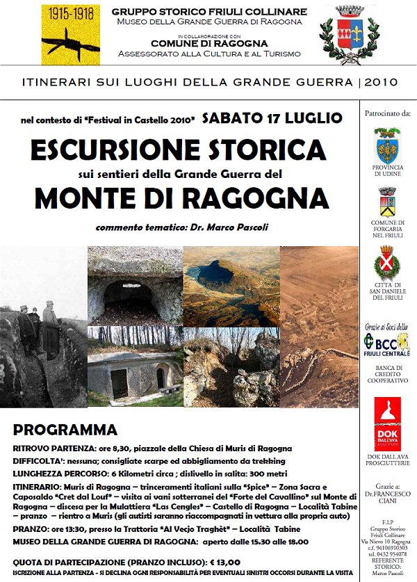 Escursione storica sul Monte Ragogna