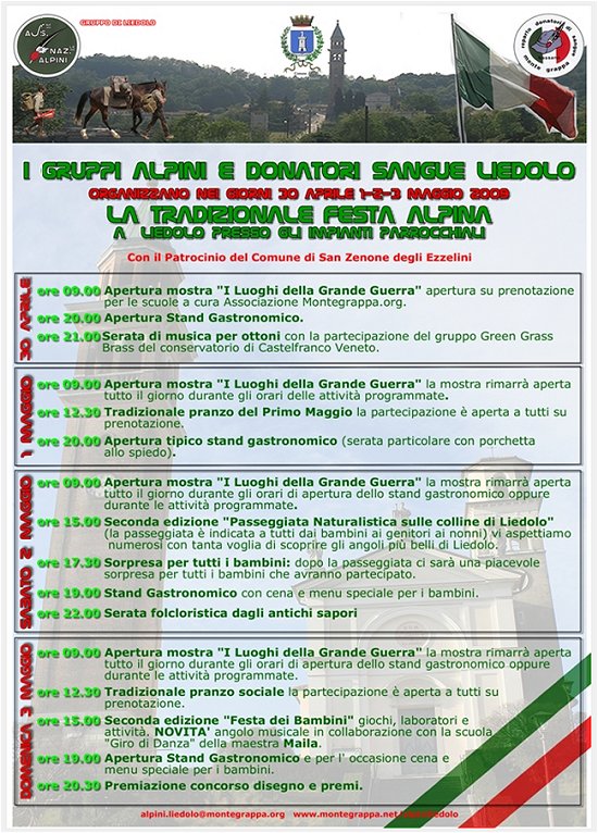 Gruppo Alpini LiedoloTradizionale Festa Alpina del 1 maggio  