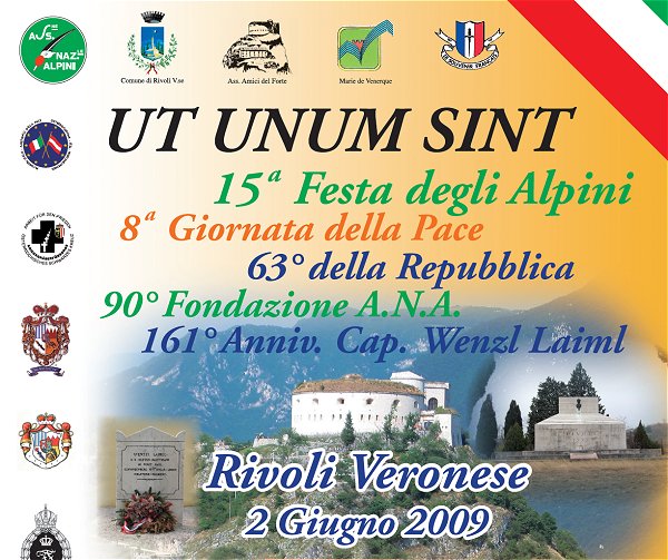15° Festa degli Alpini, 8° Giornata della Pace, 63° della Repubblica, 90° Fondazione A.N.A., 161° Anniversario Cap. Wenzl Laiml
